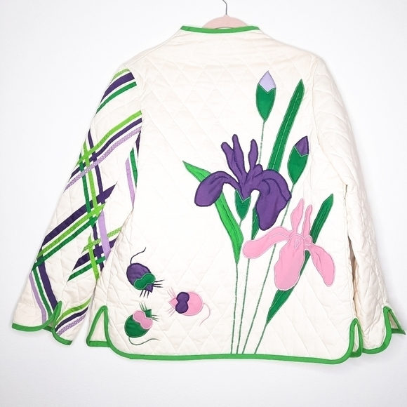 Vintage Alfredo's Wife Quilted Floral Jacket OS - Picture 3 of 8